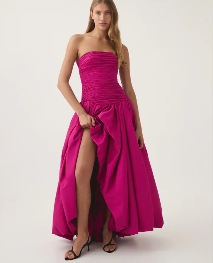 Aje Violette Bubble Hem Maxi Dress Deep Magenta Size 12 Aje Violette Bubble Hem Maxi Dress Deep Magenta Size 12